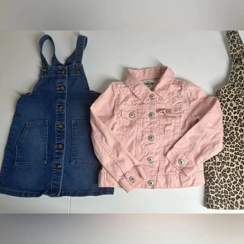 Set for girls 3 pcs - 2 dress Wonder Nation + 1 Denim Jacket Oshkosh Bigosh